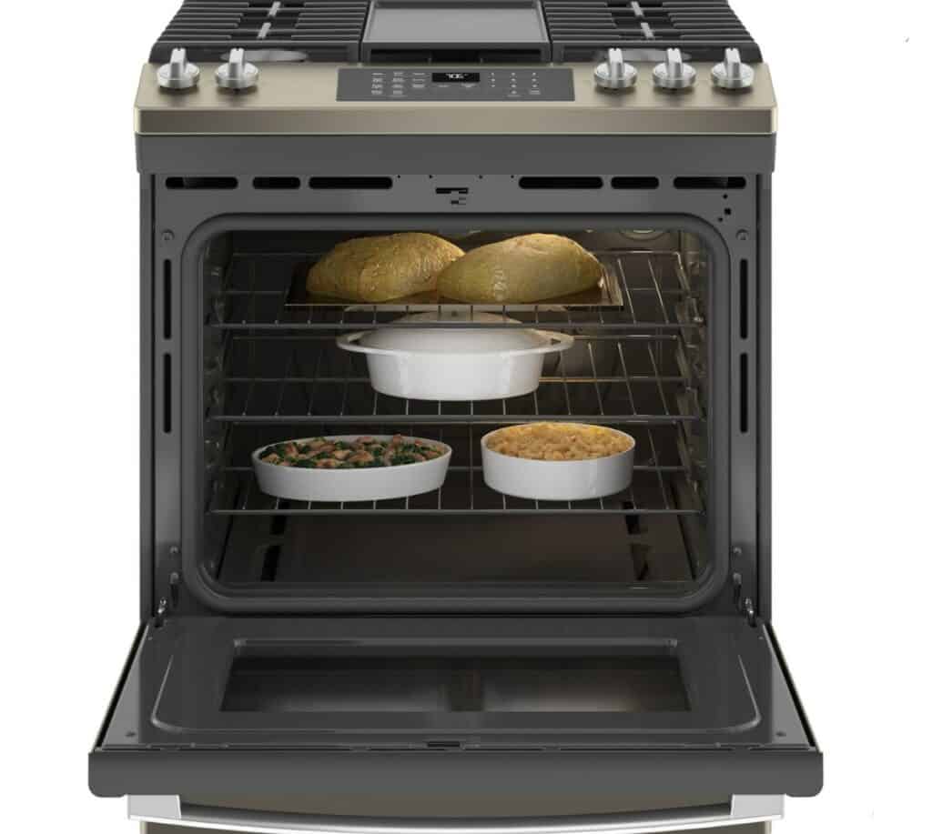 GE 30” Slide-In Front-Control Convection Gas Range with No Preheat Air Fry