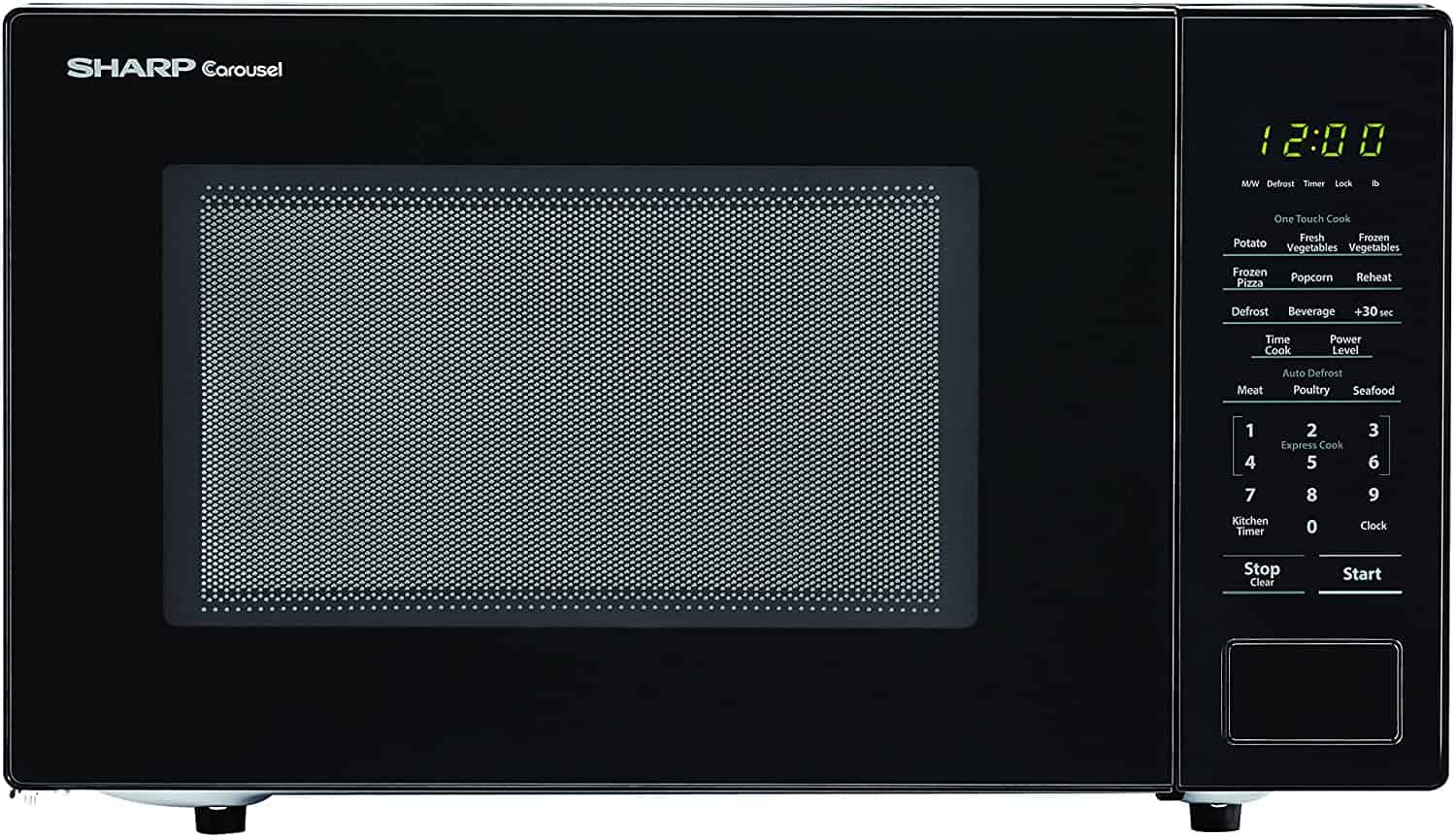 1.1 cu. ft. 1000W Sharp Black Carousel Countertop Microwave Oven