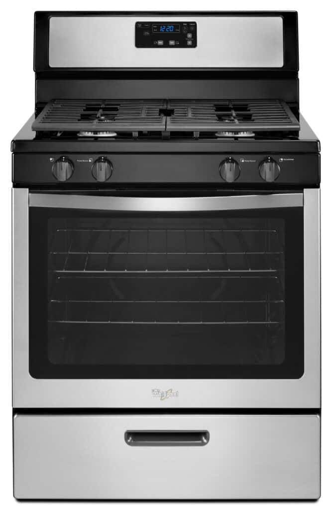 whirlpool free standing oven